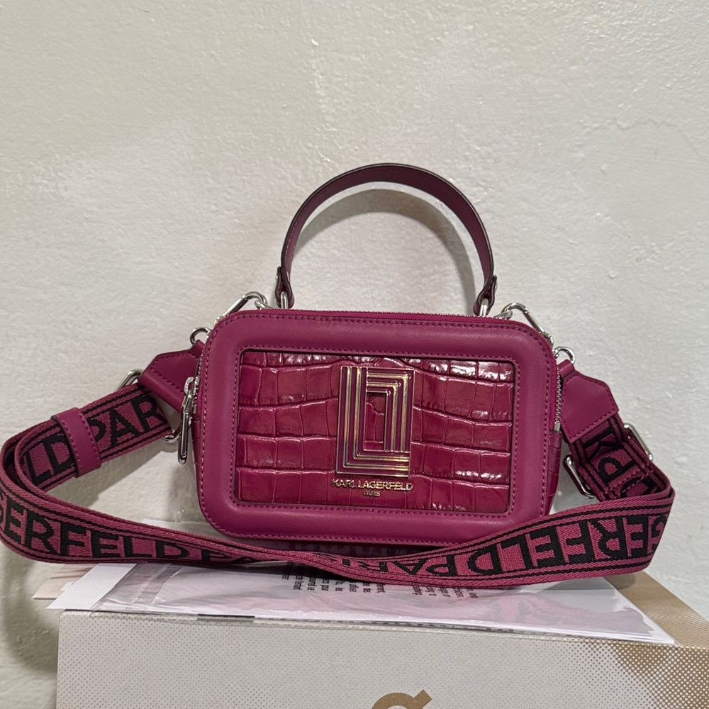 Karl Lagerfeld Fuchsia Crossbody Bag - Picture 1 of 3